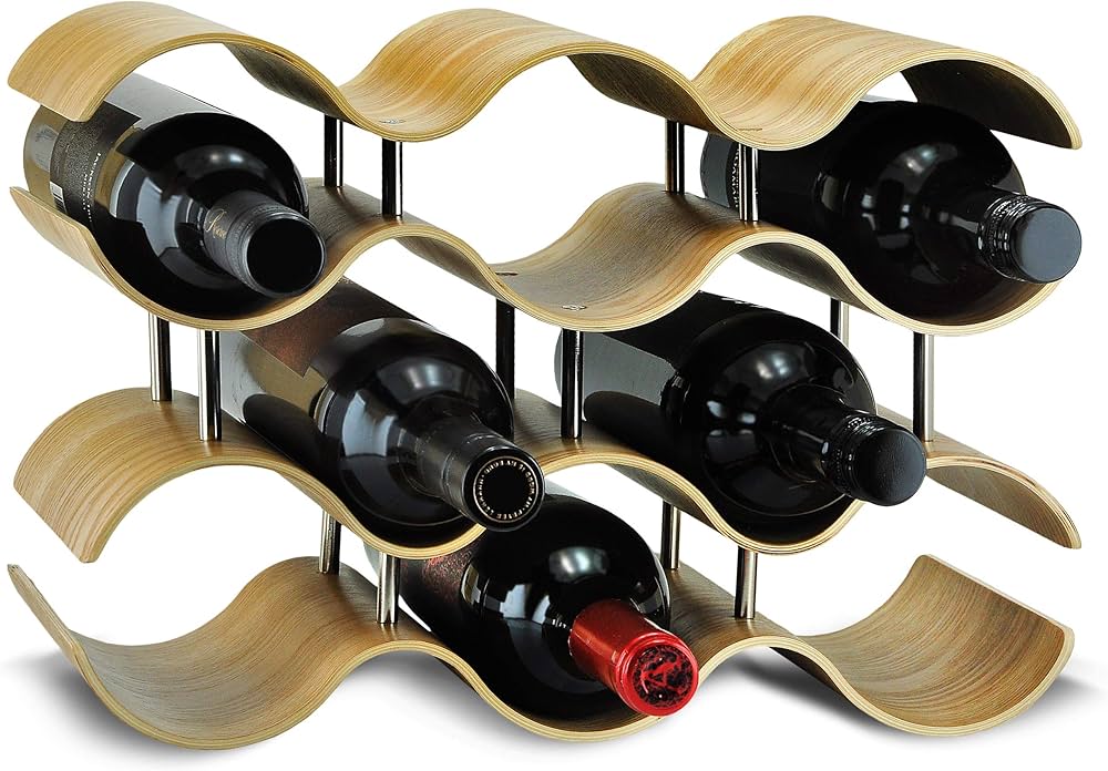 10 BOTTLE WAVED WINE RACK