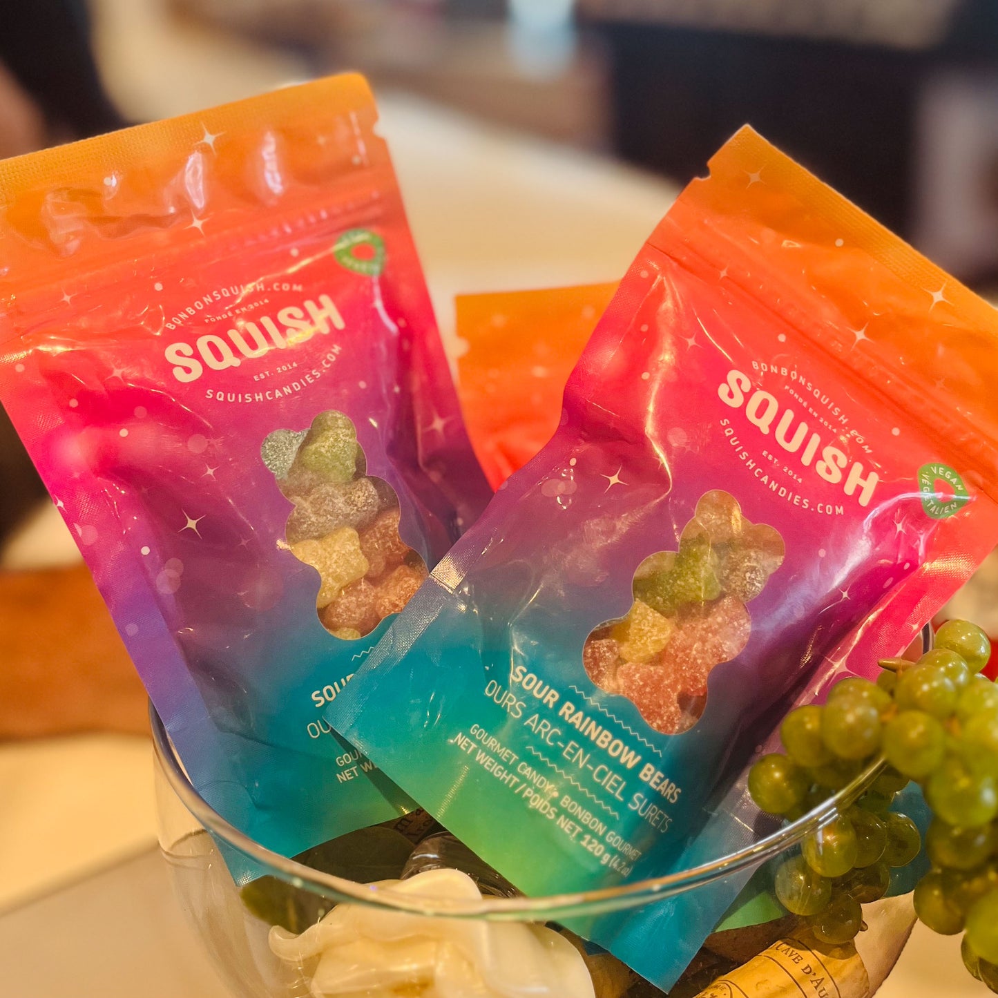 SQUISH SOUR RAINBOW BEARS VEGAN CANDY