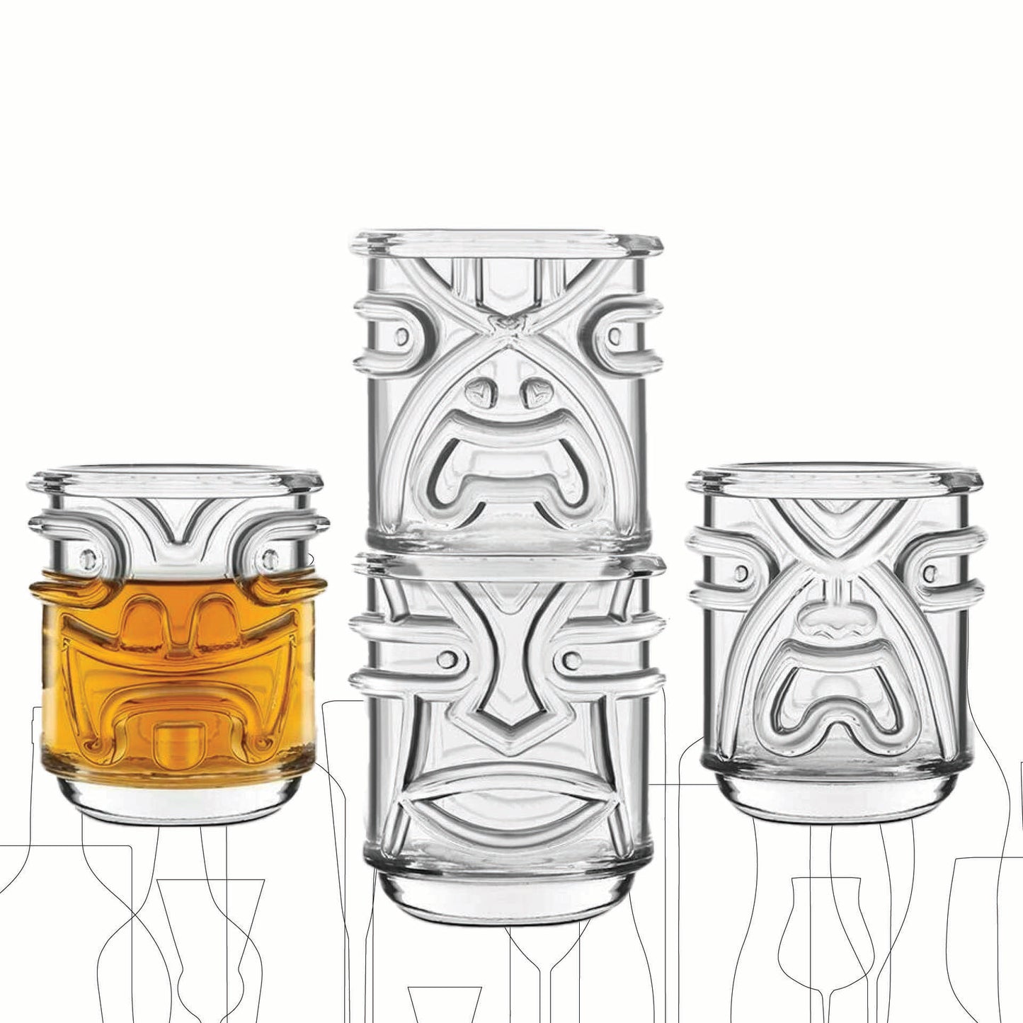 FINAL TOUCH TIKI SHOT GLASSES