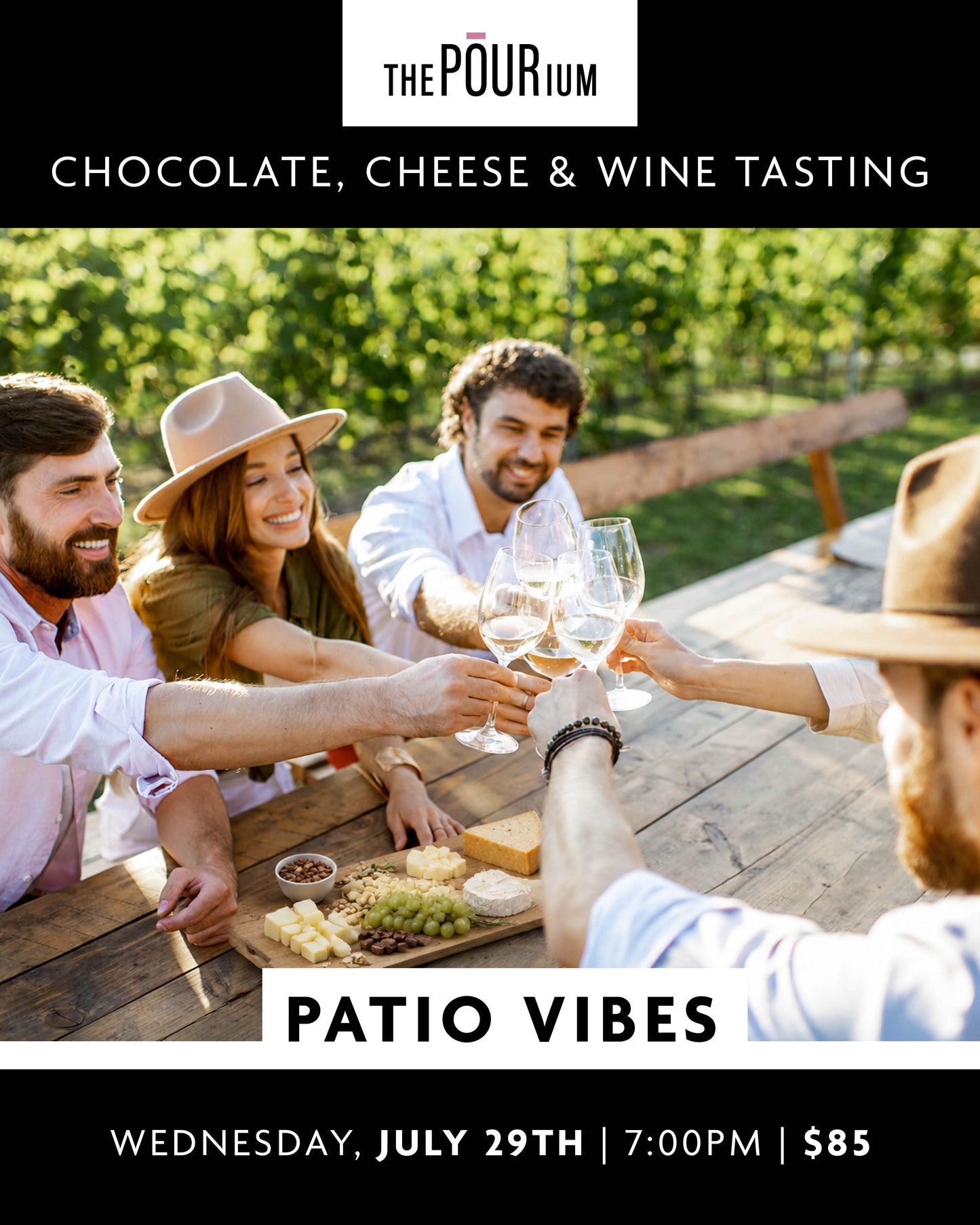 Chocolate, Cheese & Wine - Patio Vibes: July 29, 2026 | 7:00pm