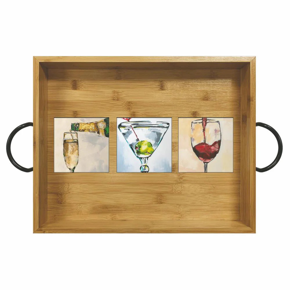 ART OF ALCOHOL BAMBOO SERVING TRAY