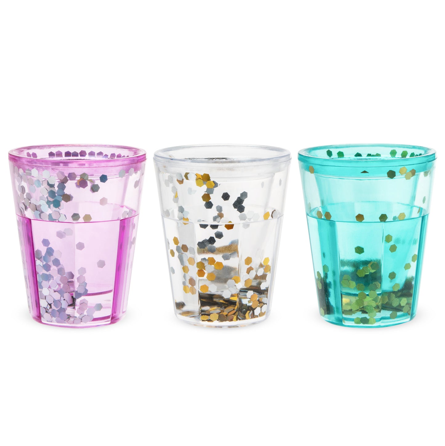 BLUSH GLITTER SHOT GLASSES