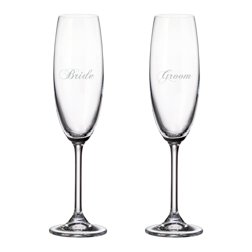 CUISIVIN BRIDE and GROOM CHAMPAGNE FLUTES