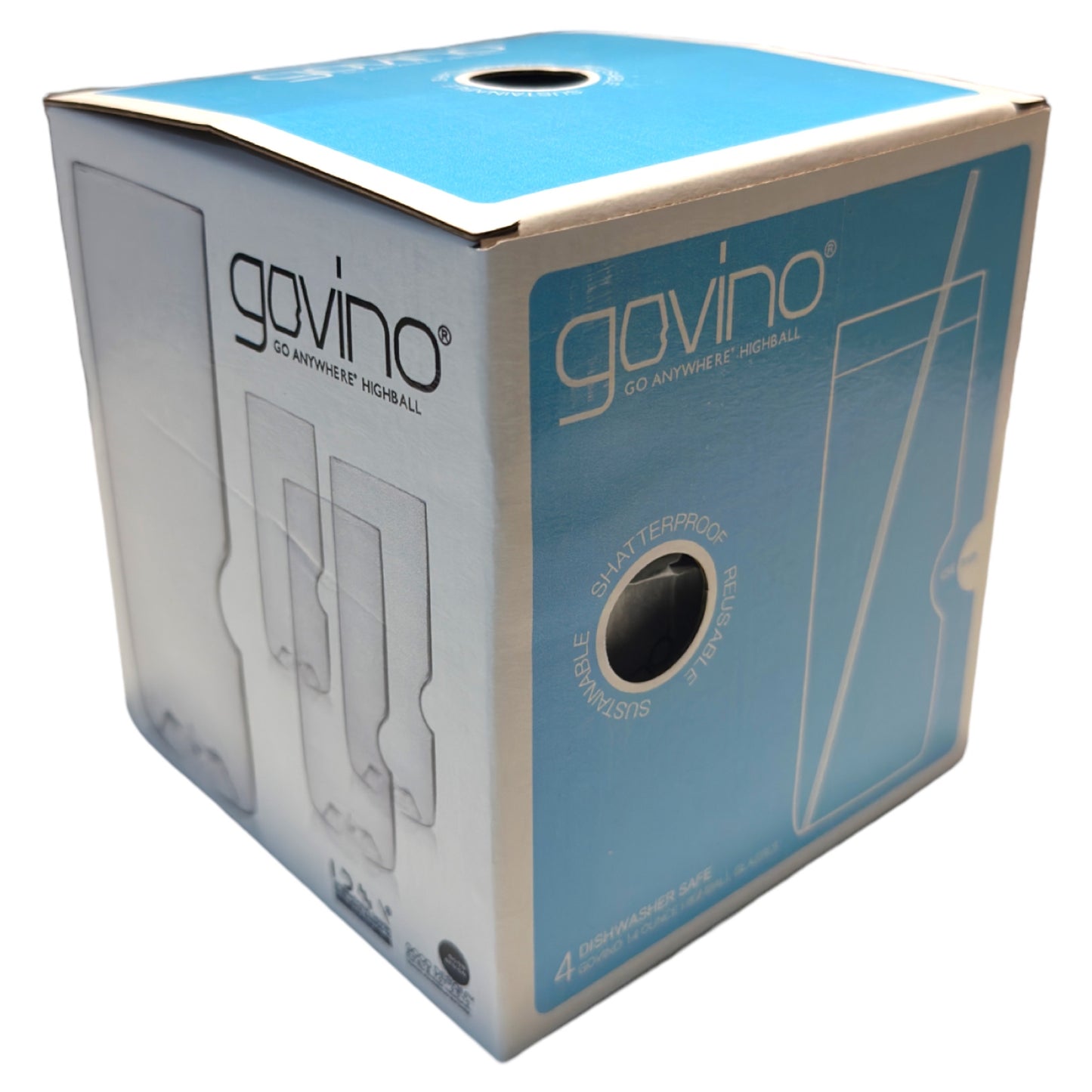 GOVINO DISHWASHER SAFE HIGHBALL 4PK