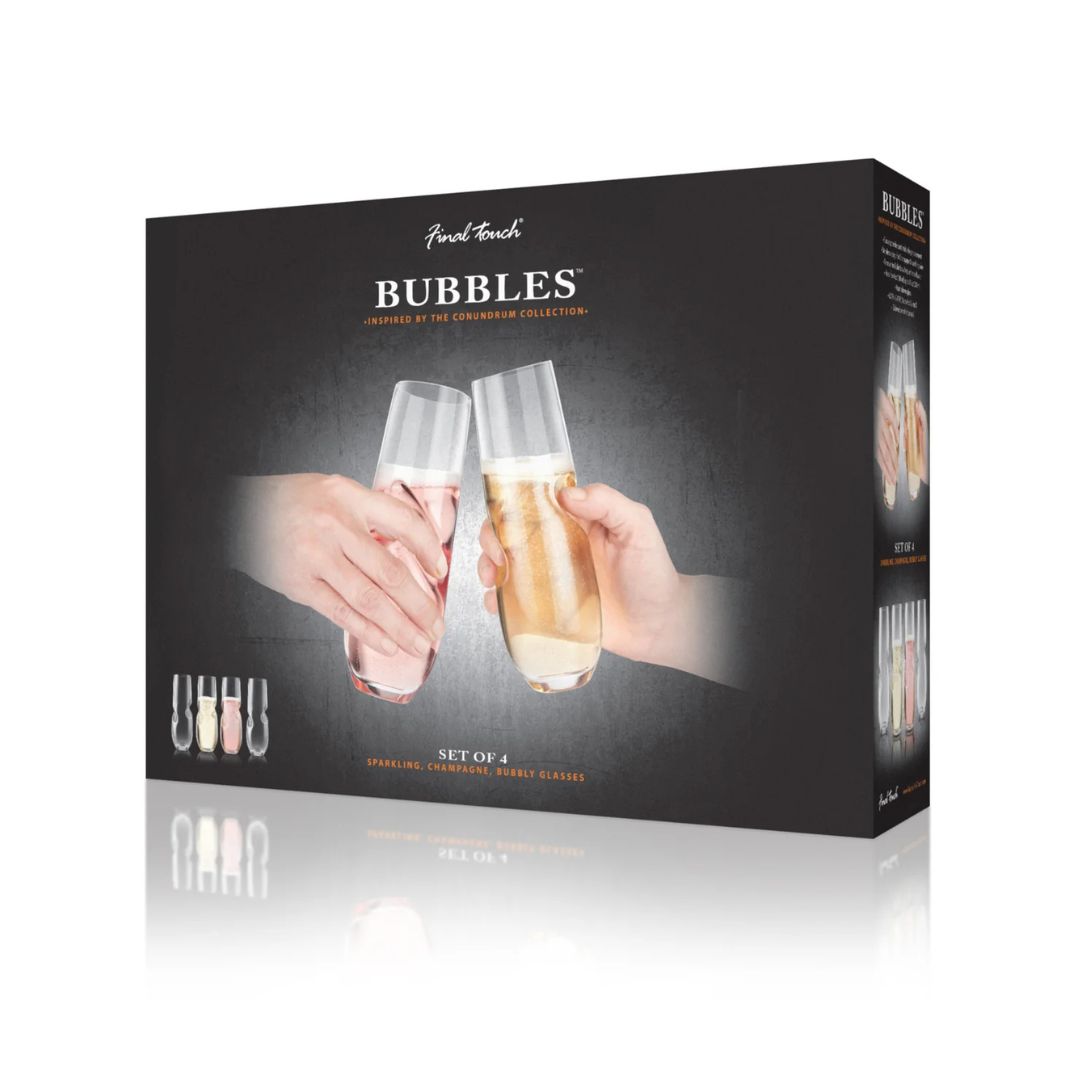 FINAL TOUCH BUBBLES SPARKLNG GLASSES