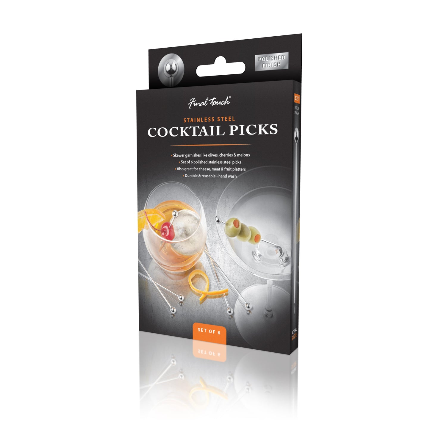 FINAL TOUCH STAINLESS COCKTAIL PICKS