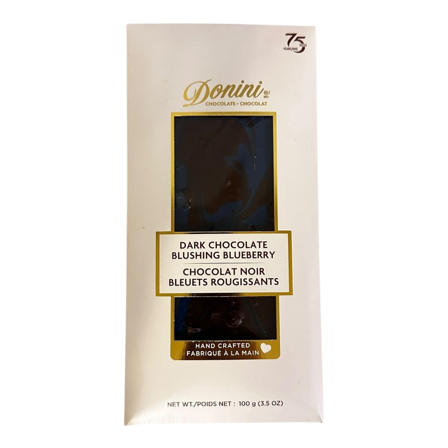 DONINI 72% DARK CHOCOLATE BLUSHING BLUEBERRY BAR