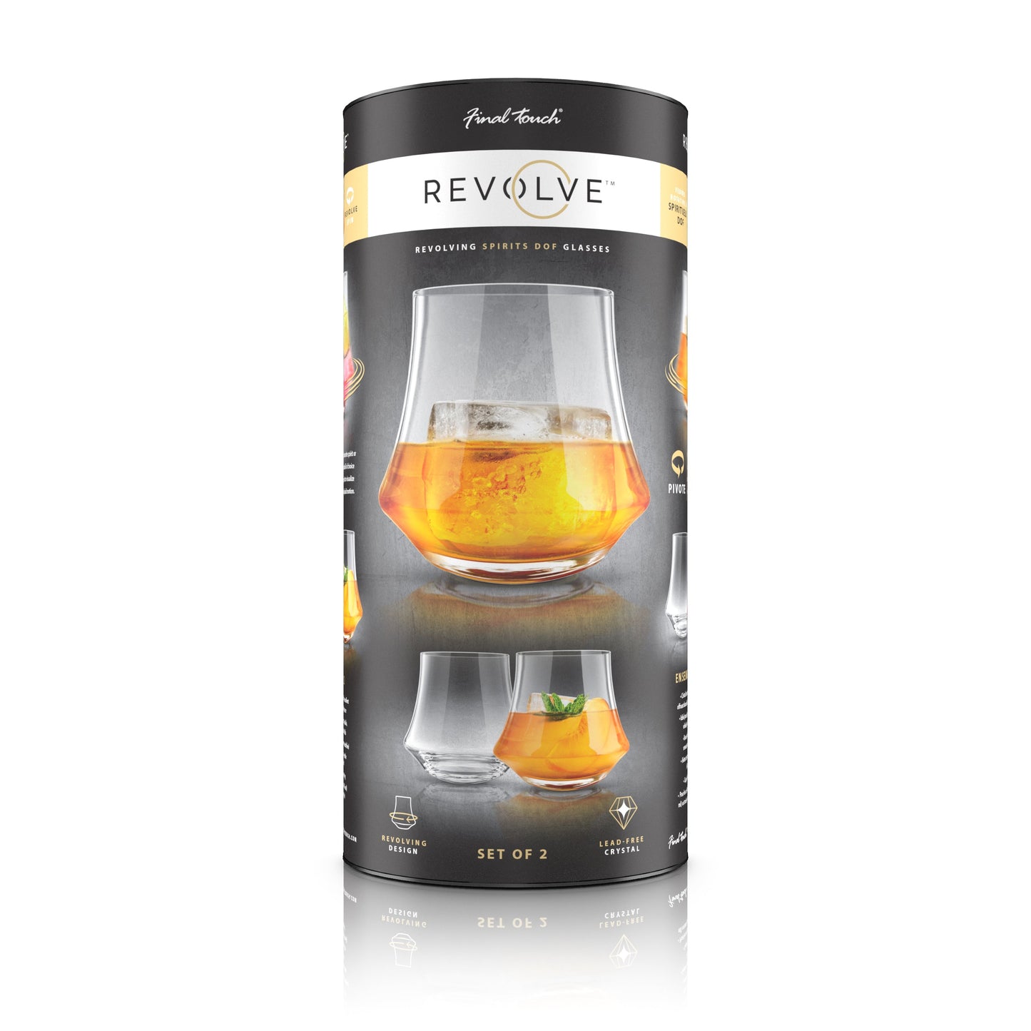 FINAL TOUCH REVOLVE ROLL & SPIN SPIRITS GLASSES