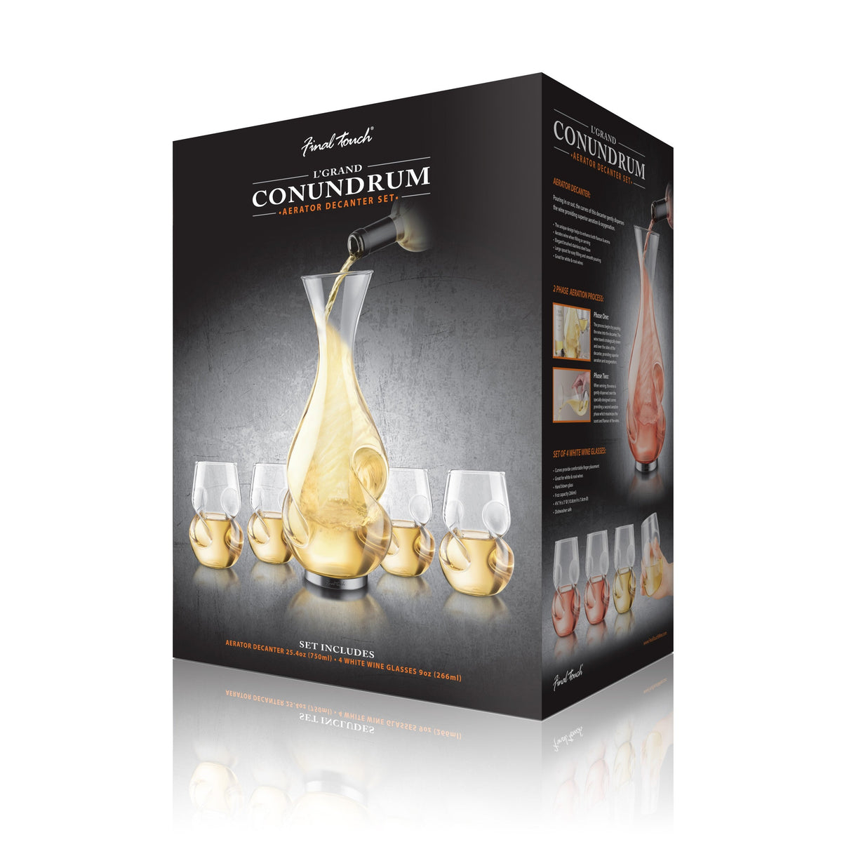 FINAL TOUCH CONUNDRUM L'GRAND AERATOR DECANTER SET