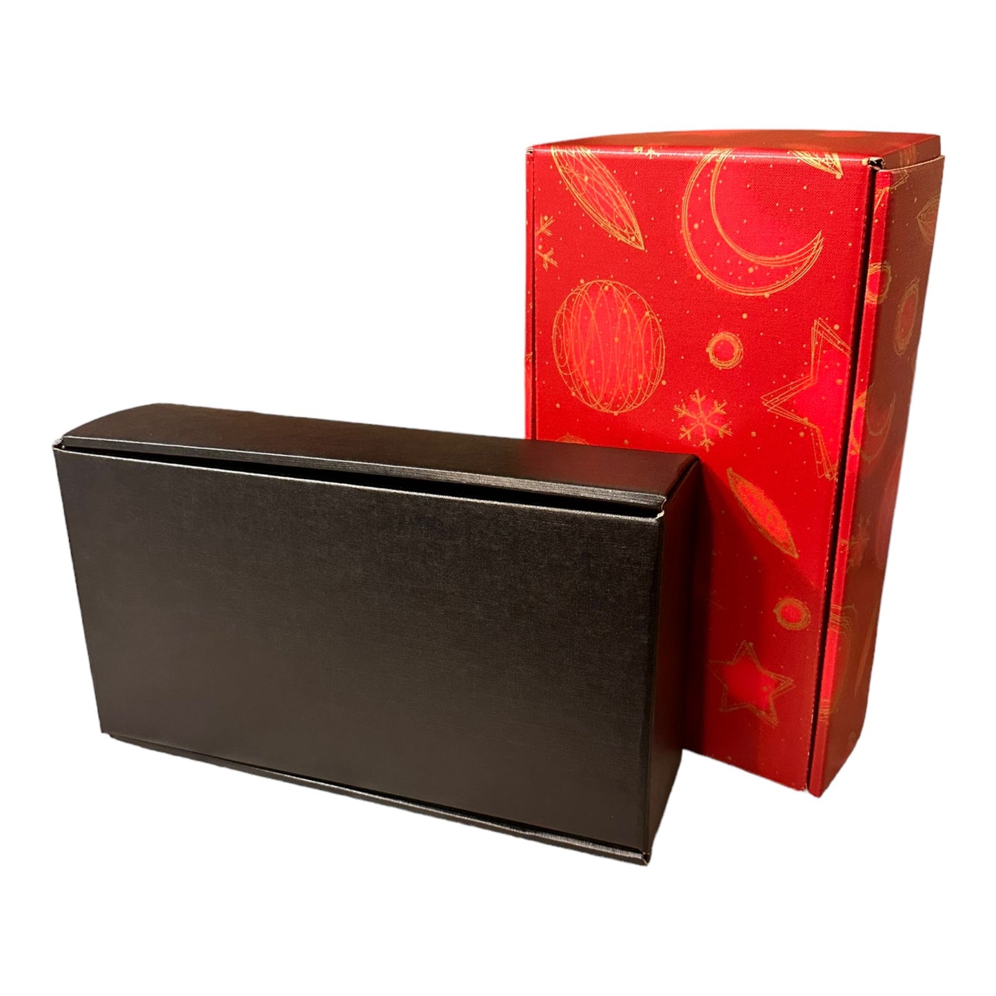 BLACK 2 BOTTLE FLAT BOX