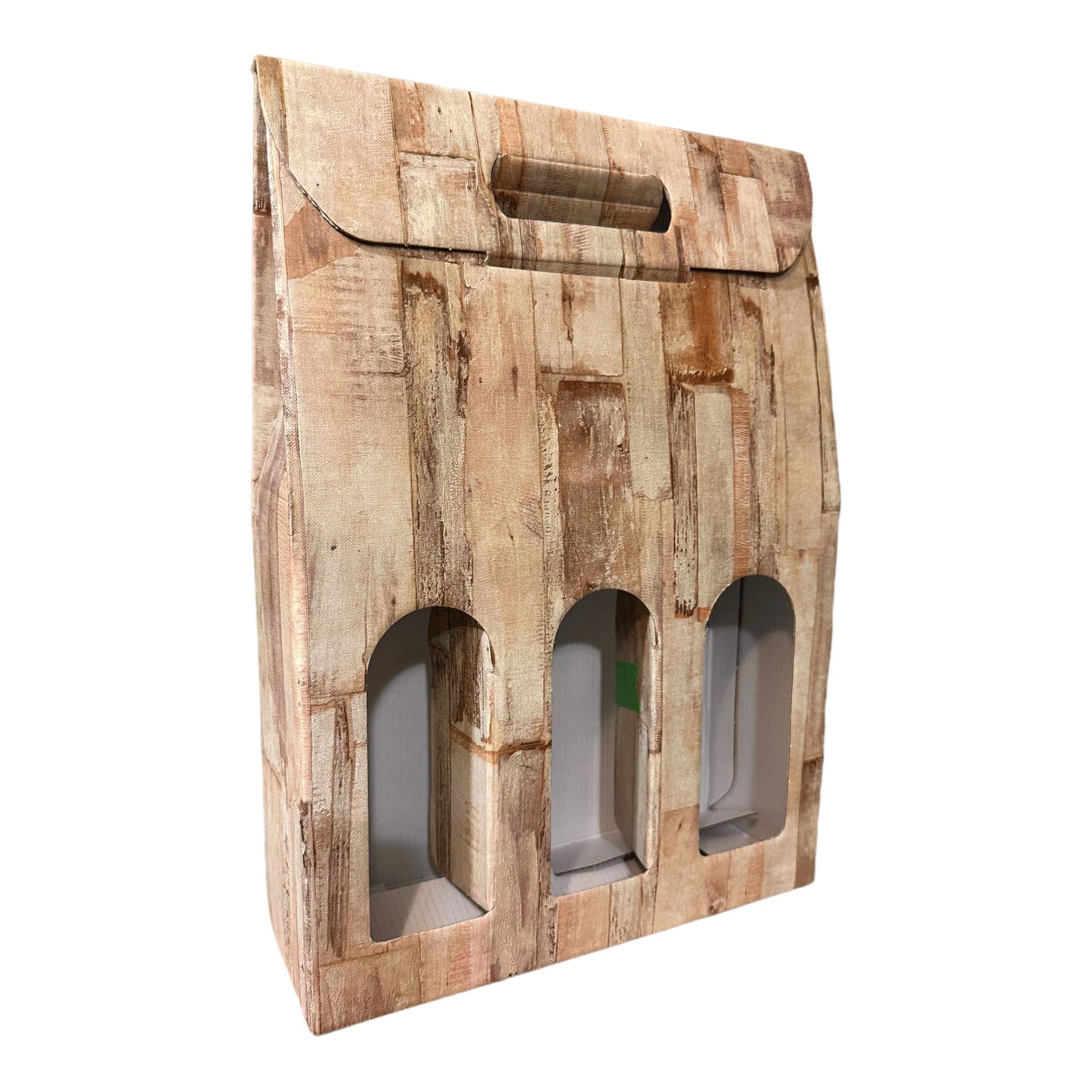 WOOD GRAIN 3 BOTTLE CARRIER