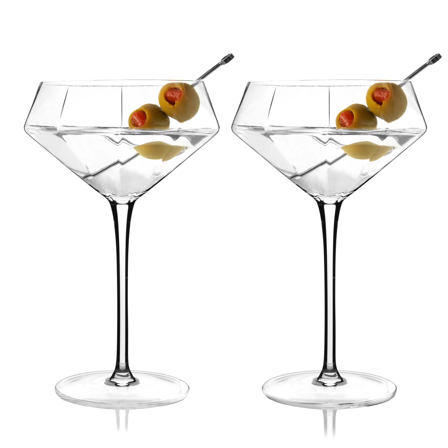 VISKI SENECA DIAMOND MARTINI GLASSES