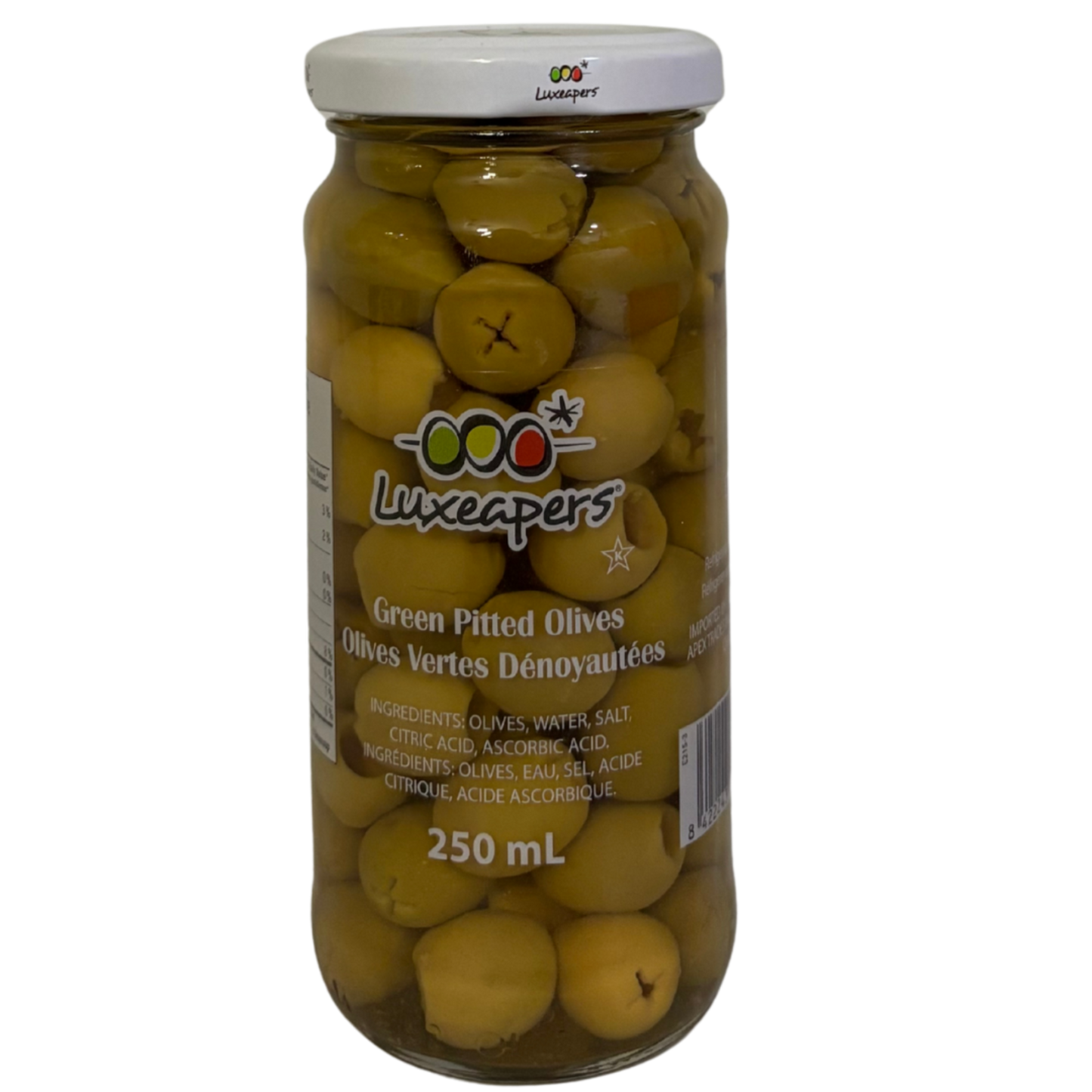 LUXEAPERS GREEN PITTED OLIVES