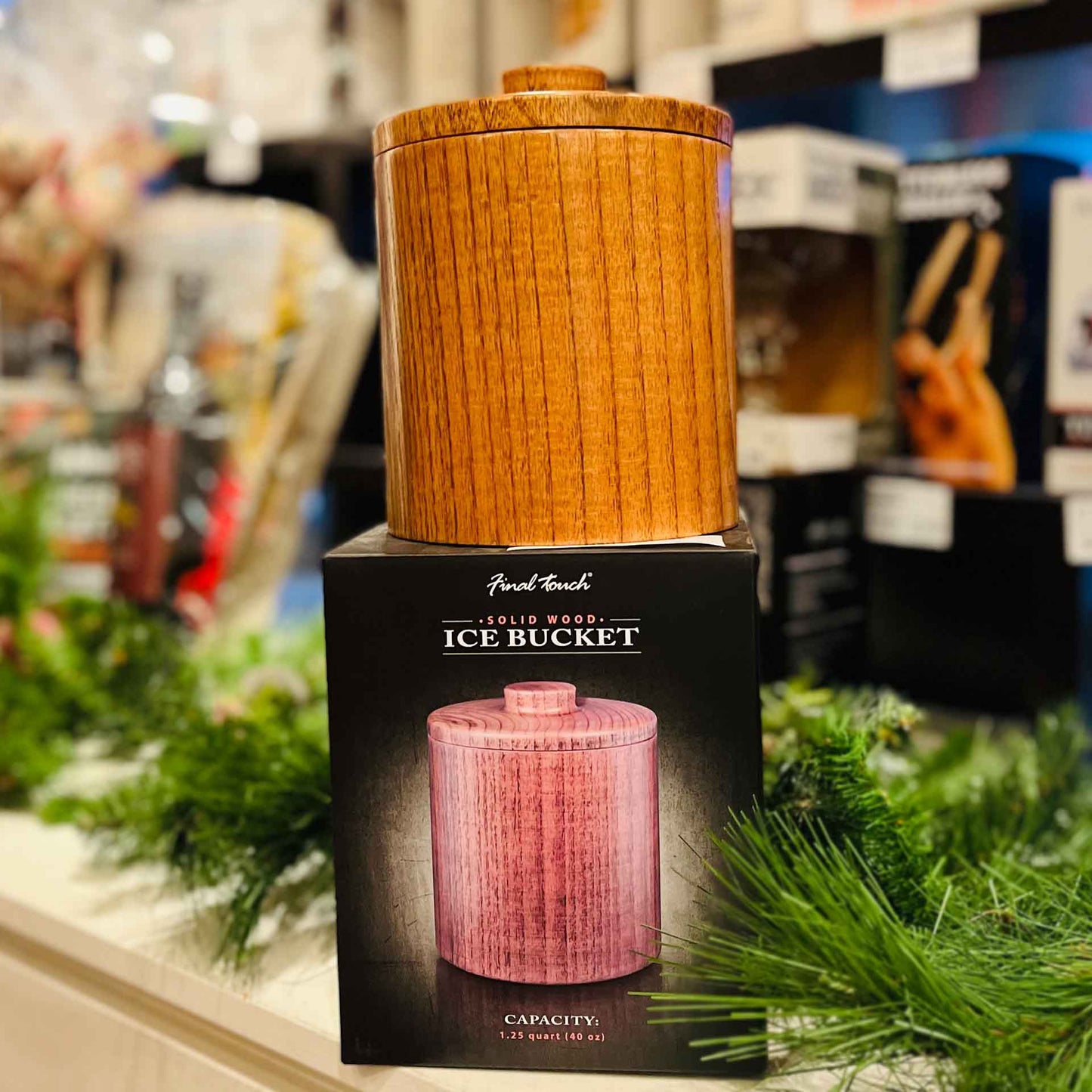 FINAL TOUCH SOLID WOOD ICE BUCKET