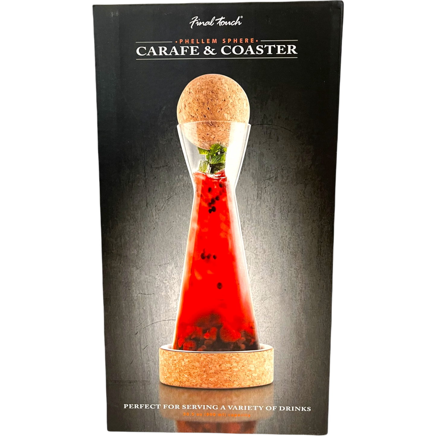 FINAL TOUCH PHELLEM SPHERE CARAFE and COASTER