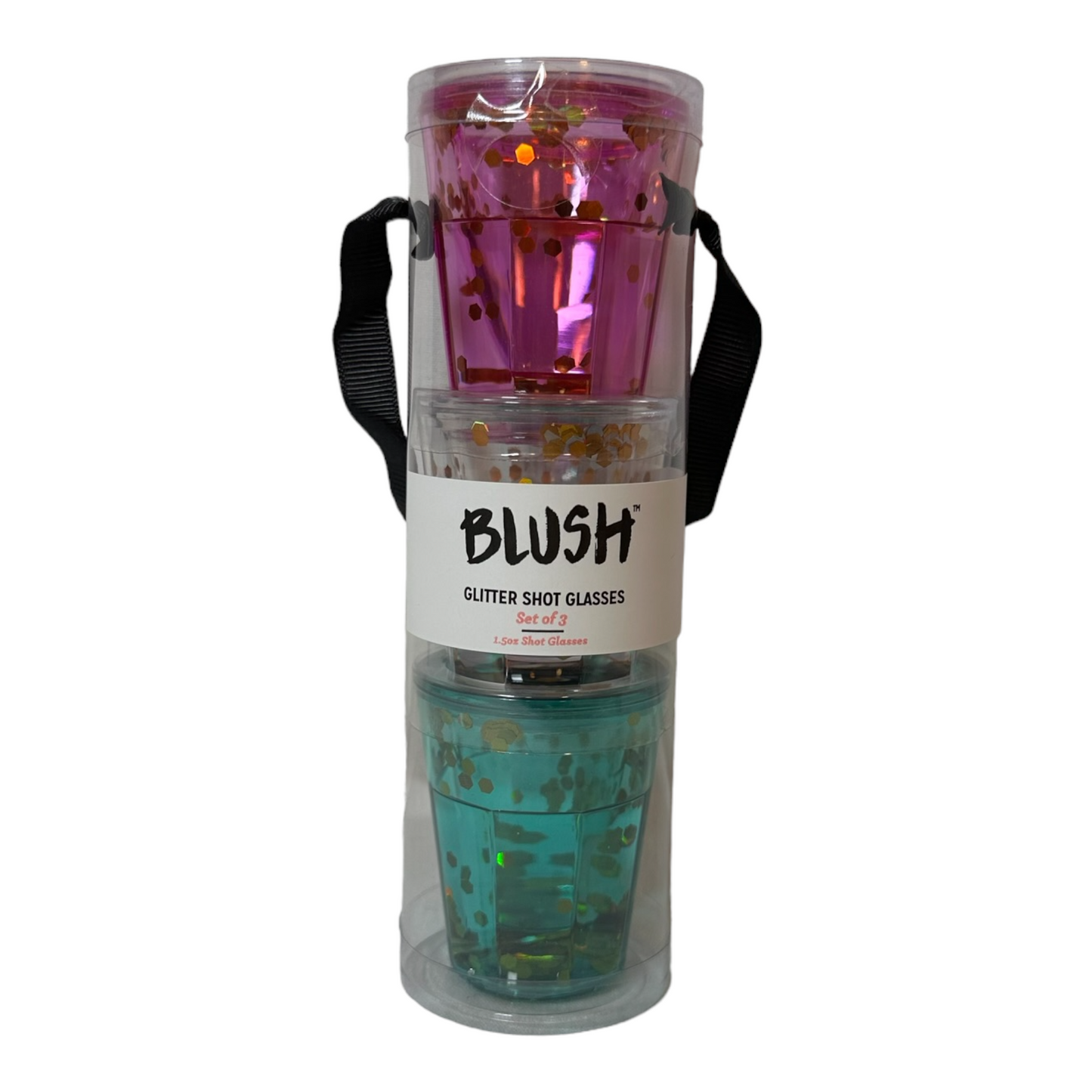 BLUSH GLITTER SHOT GLASSES