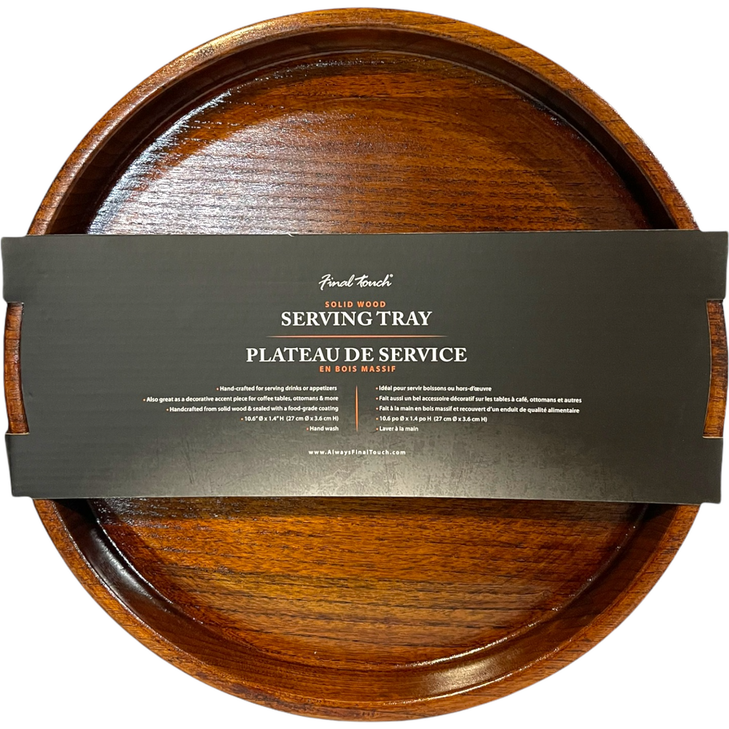 FINAL TOUCH WOOD SERVING TRAY
