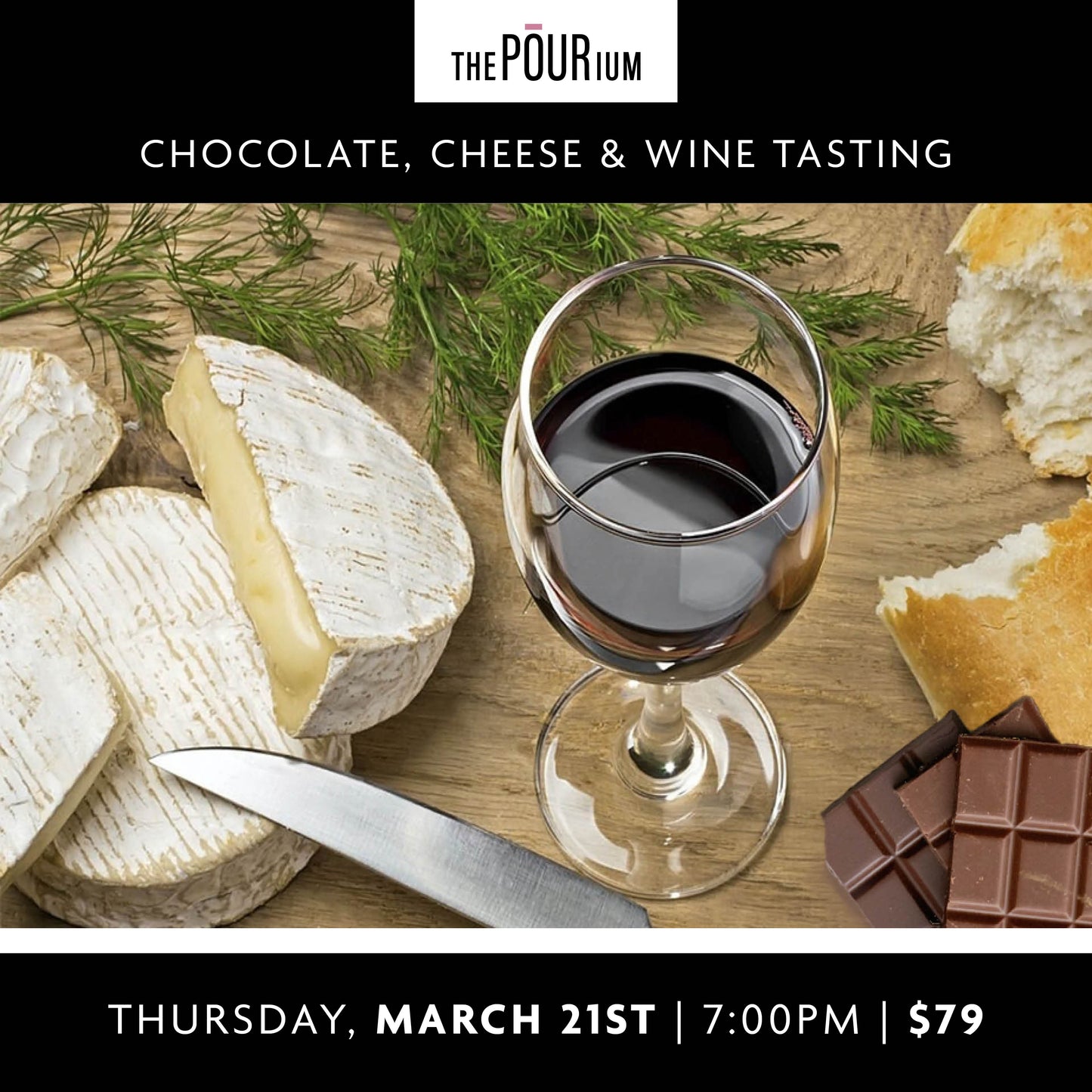 Chocolate, Cheese & Wine: March 21, 2024 | 7pm