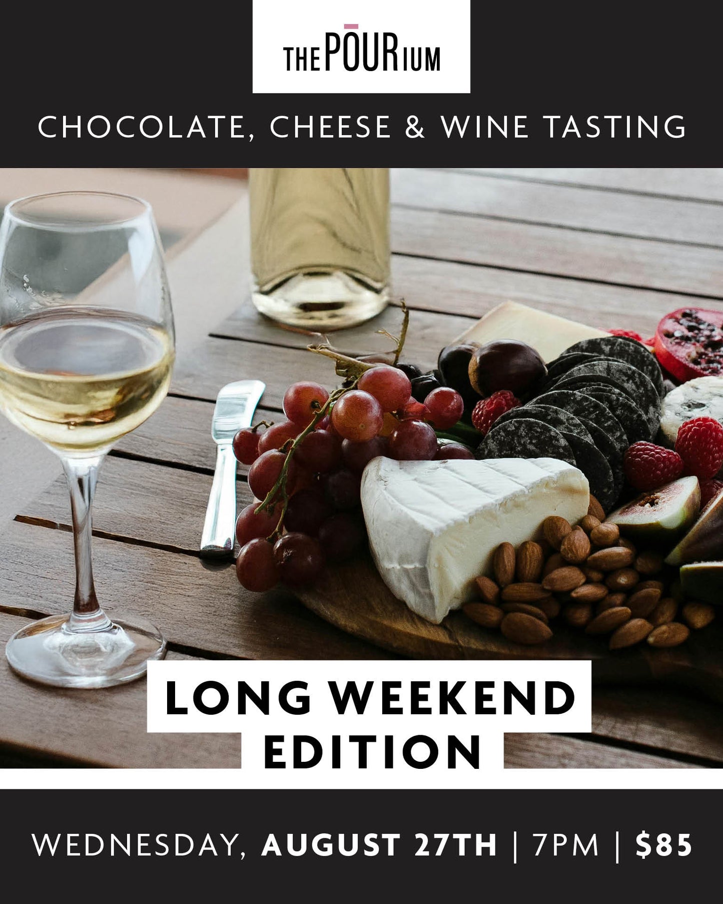 Chocolate, Cheese & Wine - Long Weekend Edition: Aug 27, 2025 | 7:00pm