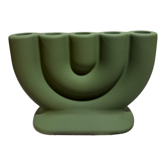 GREEN 5 TAPER CANDLE HOLDER