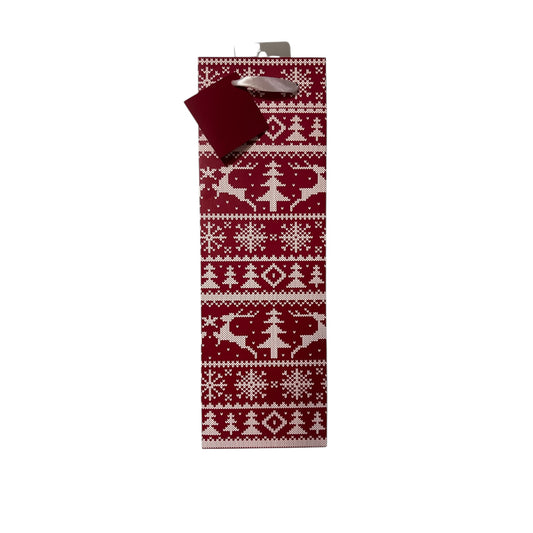 CAKEWALK XMAS SWEATER PRINT SINGLE BOTTLE BAG