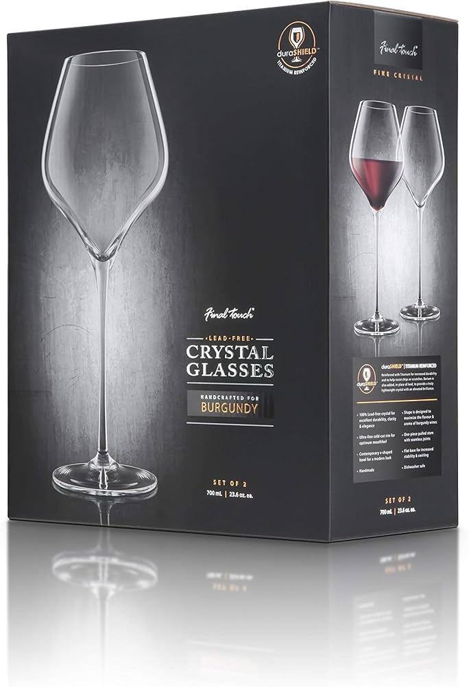 FINAL TOUCH CRYSTAL BURGUNDY WINE GLASSES