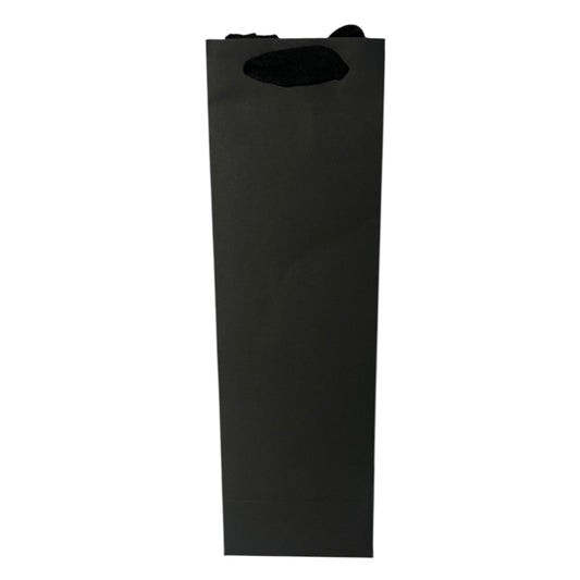 BLACK SINGLE BOTTLE GIFT BAG