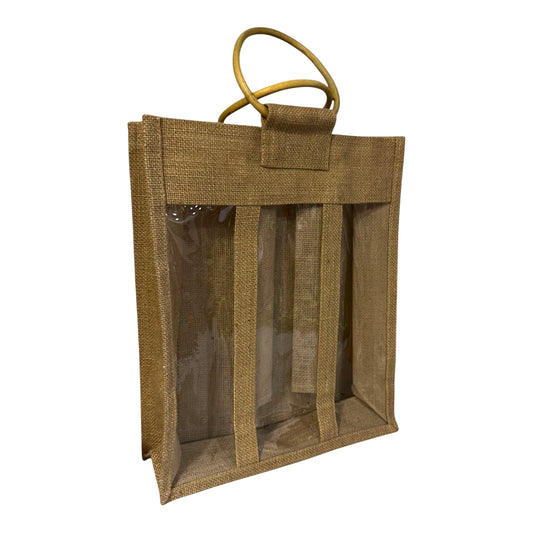 3 BOTTLE JUTE CARRYING BAG