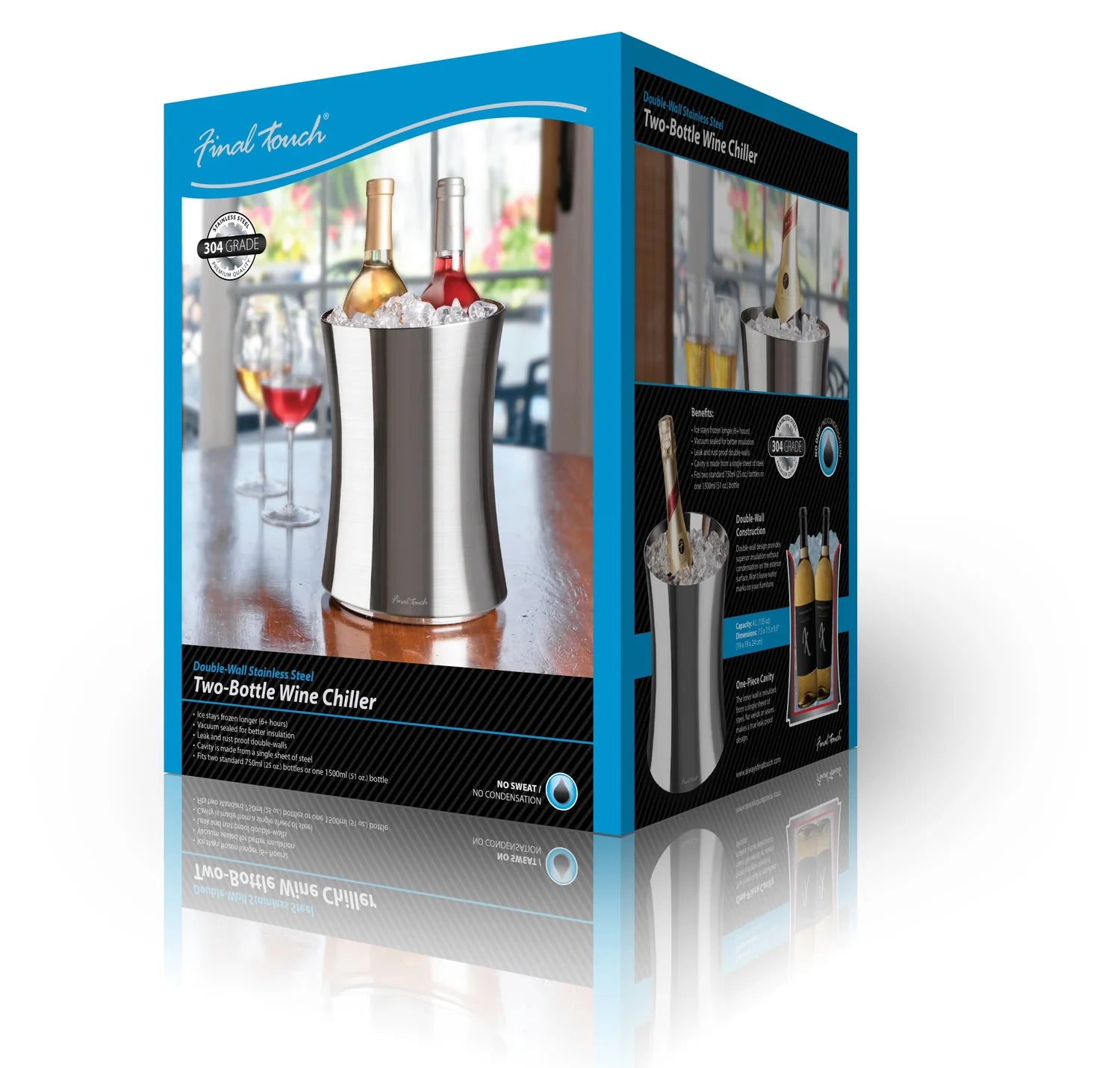 Final Touch Stainless Steel Ice Bottle Chiller 