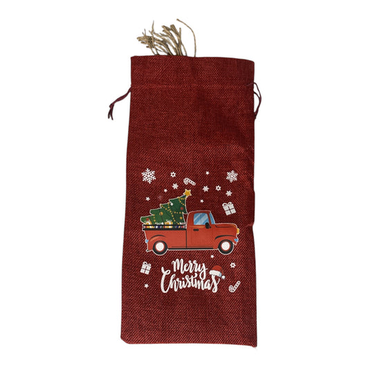 ASRTD XMAS JUTE BOTTLE BAG