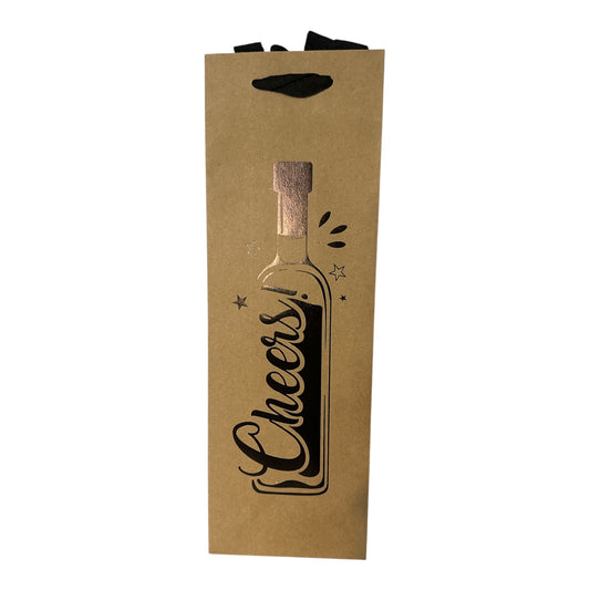 RECYCLED KRAFT BOTTLE GIFT BAG