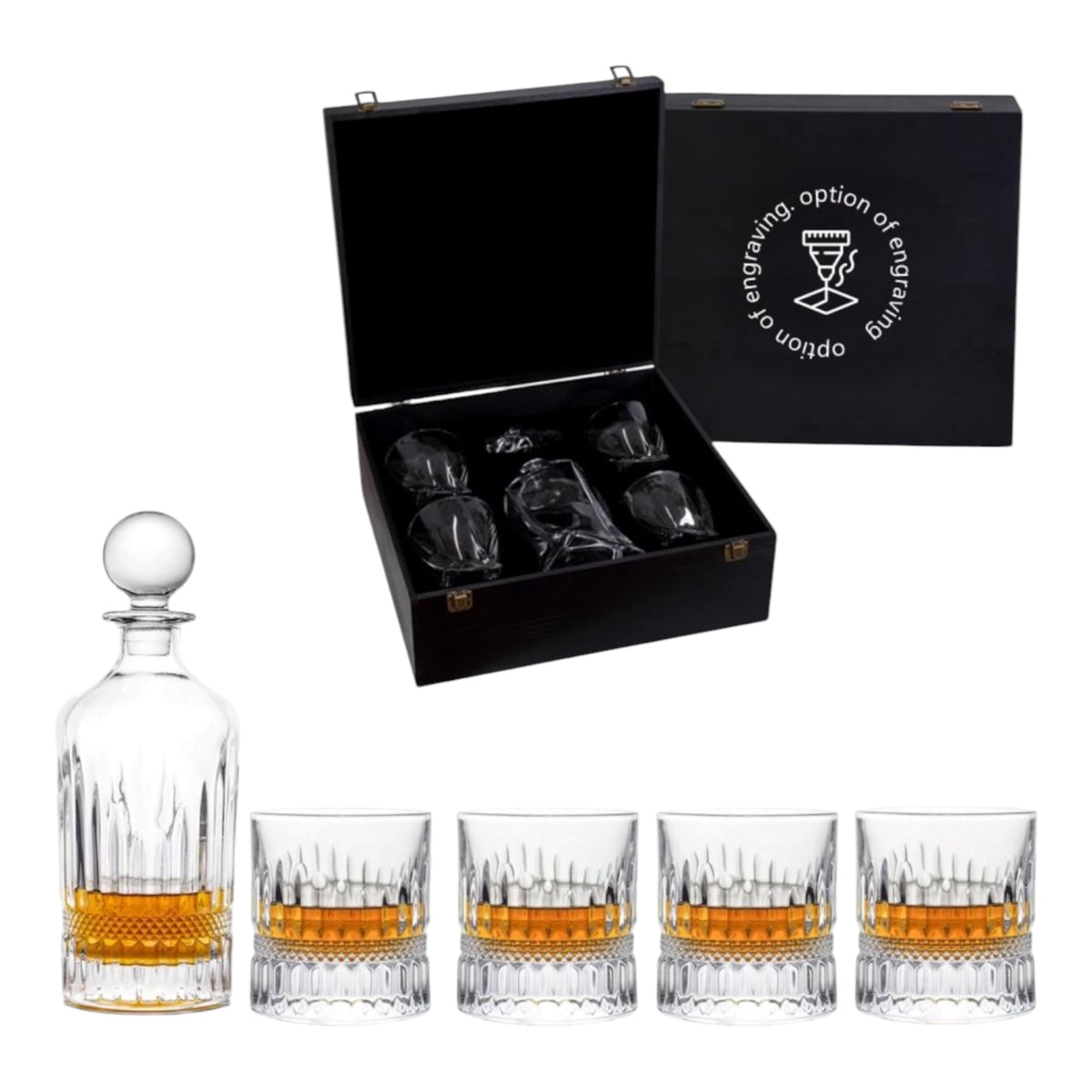BRILLIANT BALMORAL 5PC WHISKEY SET