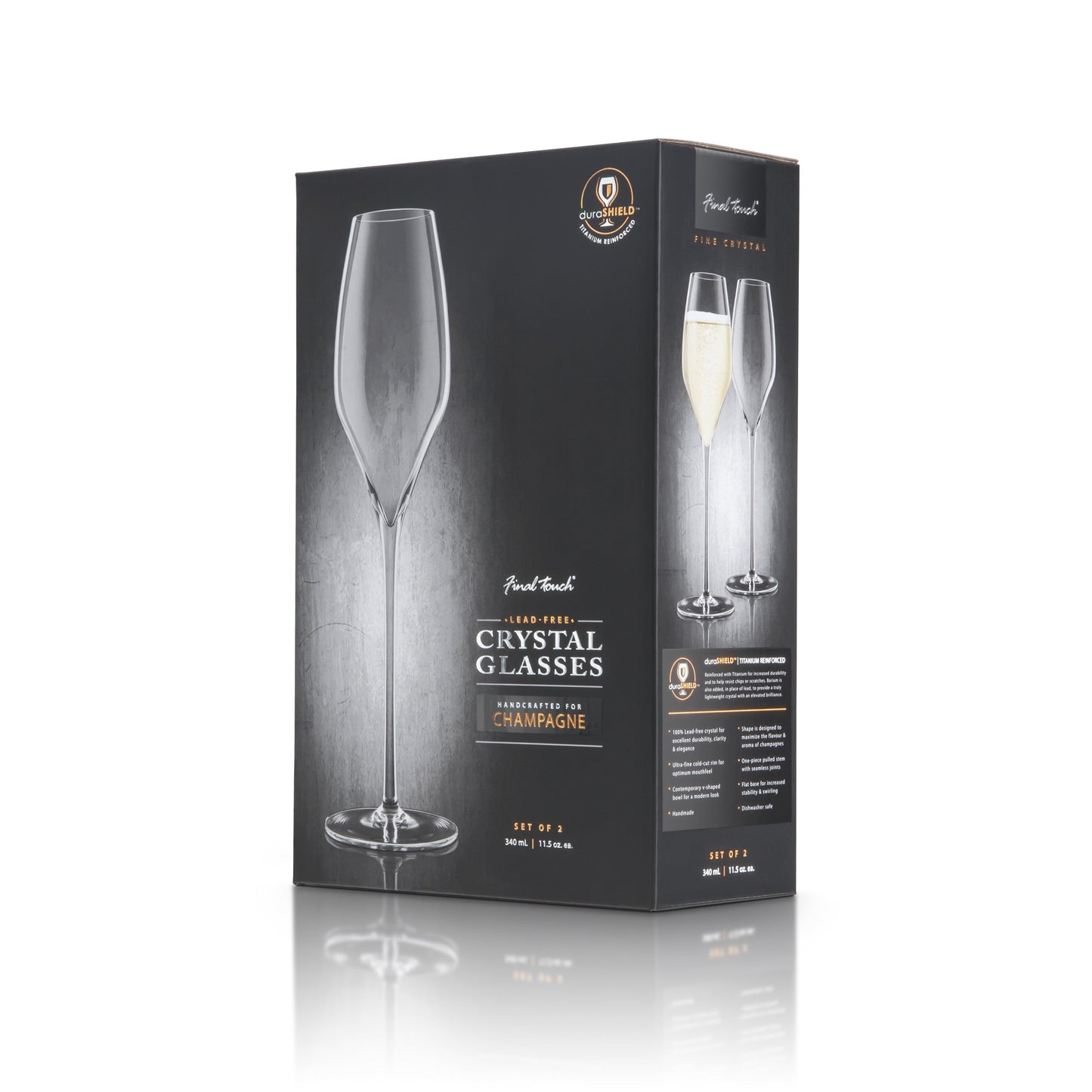 FINAL TOUCH CRYSTAL CHAMPAGNE FLUTES