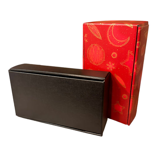 BLACK 2 BOTTLE FLAT BOX
