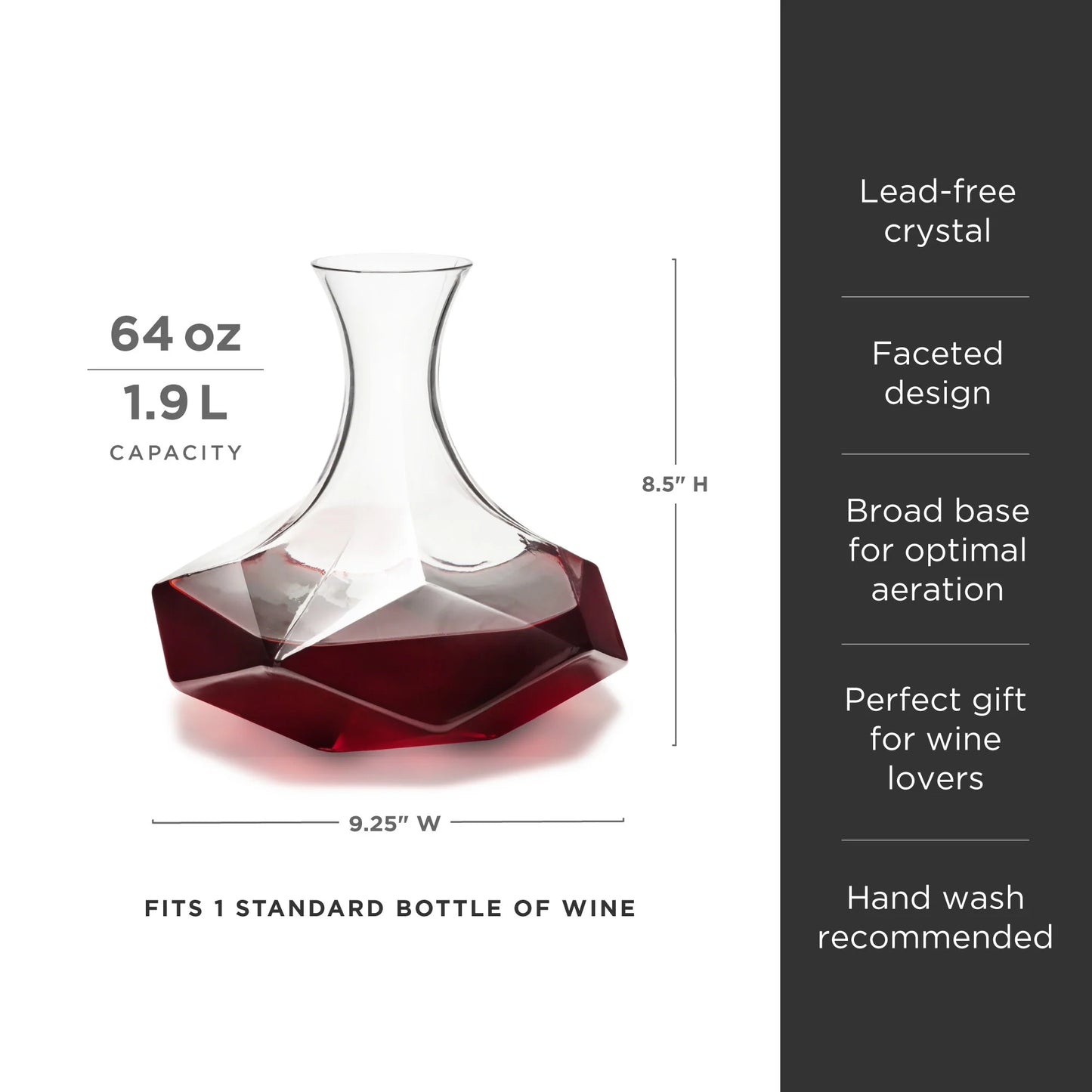 VISKI FACETED DECANTER 64oz