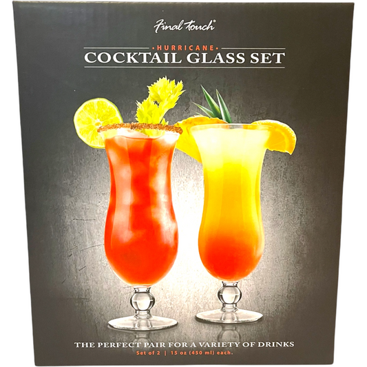 FINAL TOUCH HURRICANE COCKTAIL GLASS SET