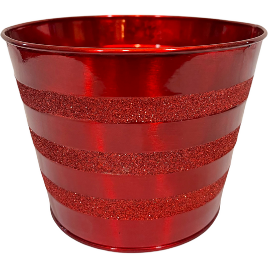 BASE- SILVER/RED GLITTER POT